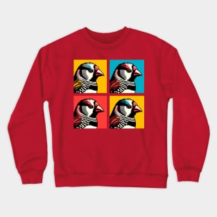 Pop Zebra Finch Art - Cool Birds Crewneck Sweatshirt